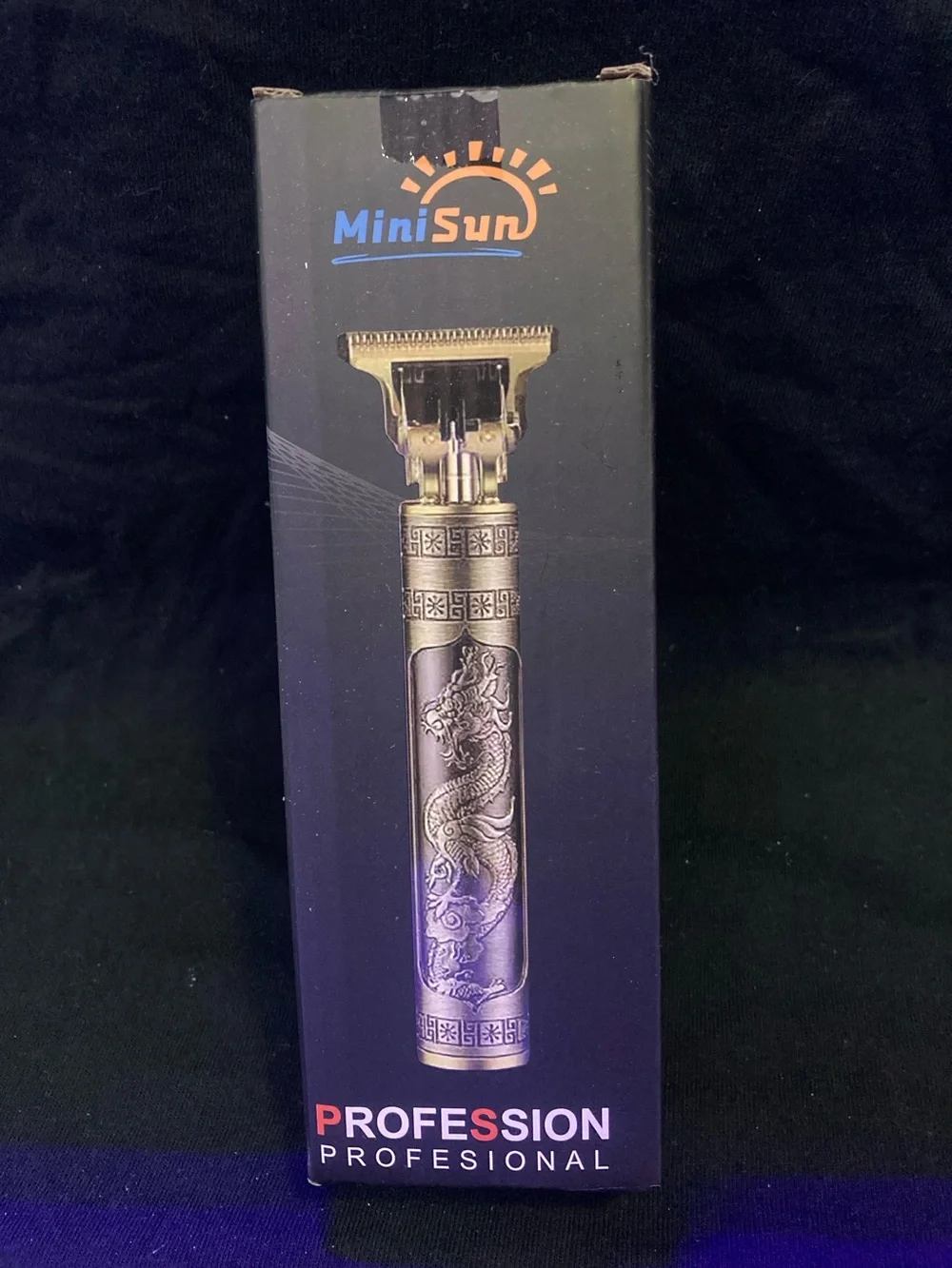 Gold Dragon Engraved Rechargeable Beard Trimmer - Gold
